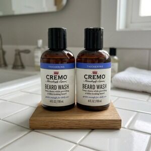 Cremo Thickening Beard Wash Mens 4oz Lot of 2 Fuller Looking Formula **NEW**